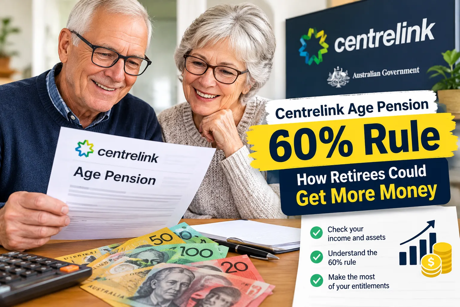 Centrelink Age Pension 60% rule