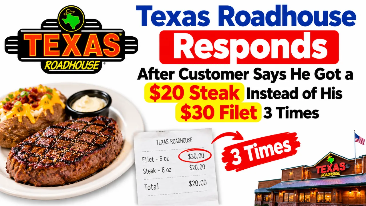 Texas Roadhouse Responds After Customer Says He Got a $20 Steak Instead of His $30 Filet 3 Times