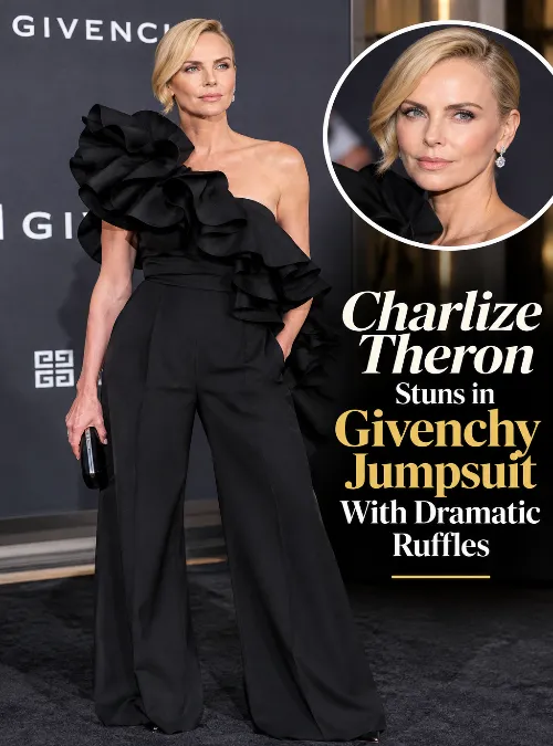 charlize theron optical illusion outfit